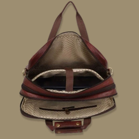 Nakul Genuine Leather Multiple Pocket Laptop Bag Mozri